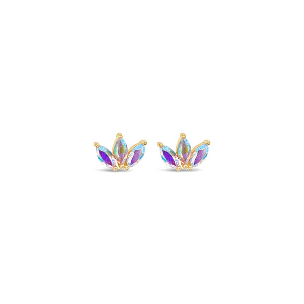 Marquise Fan – Mercury Mist Topaz Threadless End – 14ct Gold