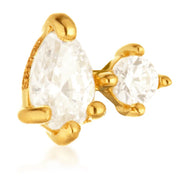 14ct Threadless Gold Double Gem End
