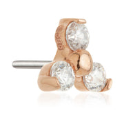 14ct Gold Trinity Gem Pin Attachment