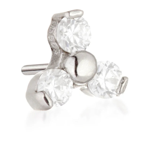 14ct Gold Trinity Gem Pin Attachment