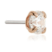 14ct Threadless Gold Prong Set Gem Pin Attachment