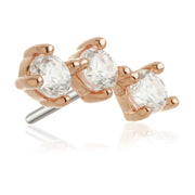 14ct Gold Triple Gem End