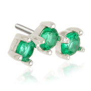 14ct Gold Triple Gem End