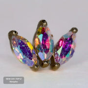 Marquise Fan – Mercury Mist Topaz Threadless End – 14ct Gold