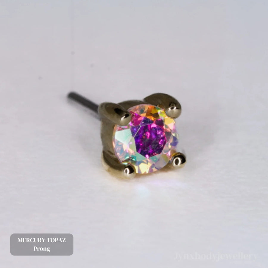 Mercury Mist Topaz Prong - Threadless End
