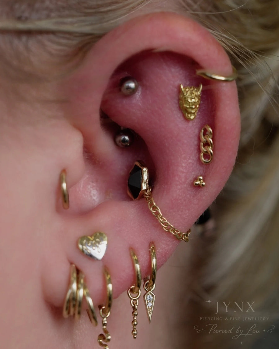 Anatometal 18ct Gold Hannya Mask End