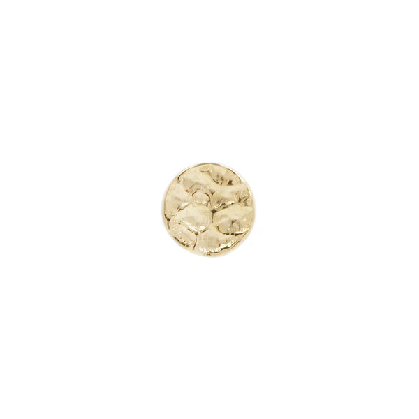 14ct Gold Hammered Disc Threadless End