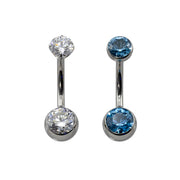 Canasteel Curved Navel Barbell (Topless) with Gem