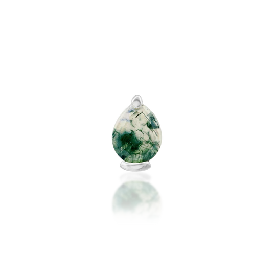 14ct Gold Moss Agate End