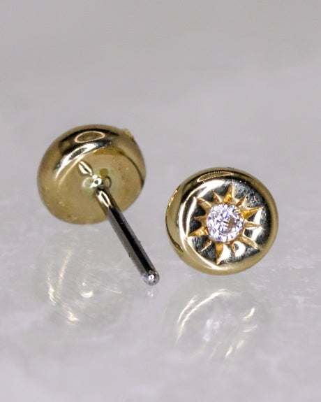 14ct Gold CZ Starburst Threadless End – Lark
