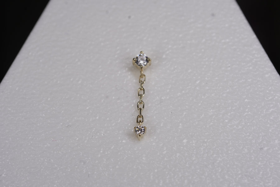 Canasteel Captive with White CZ Gem