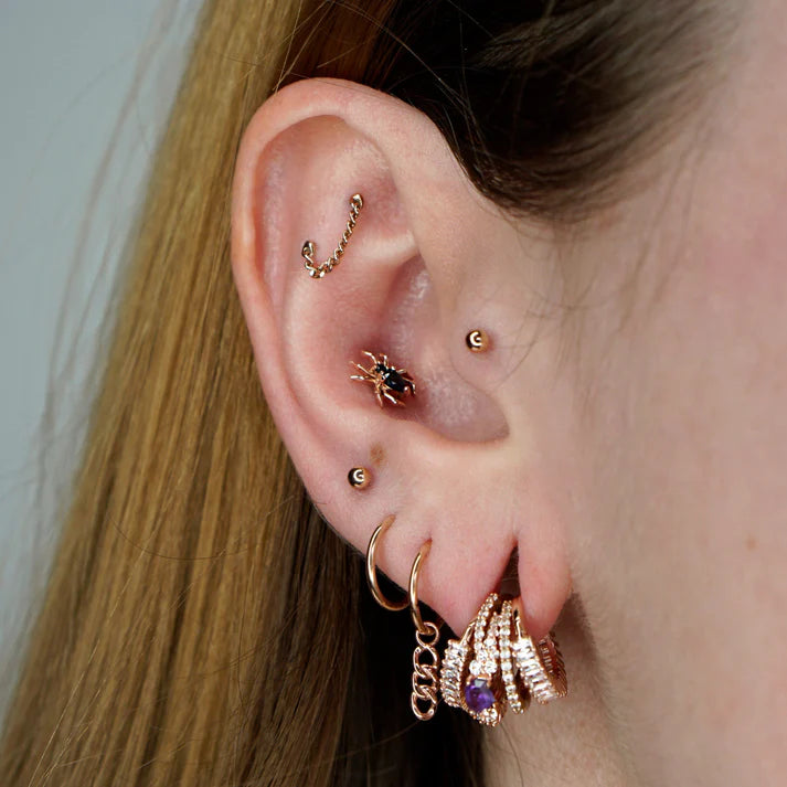 Arachne Threadless End with Black Spinel