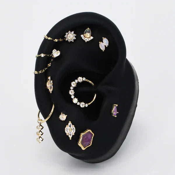 Love Language Threadless End with Rainbow Moonstone