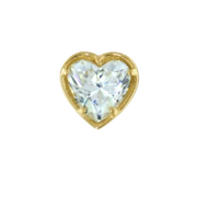 18ct Bezel Heart Gem End