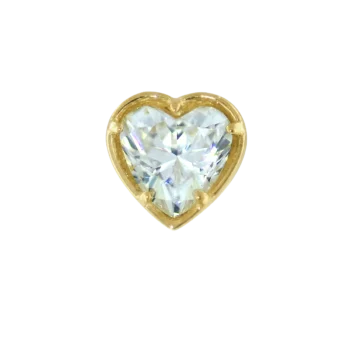 18ct Bezel Heart Gem End