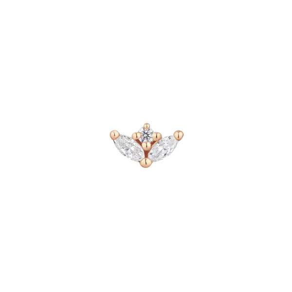 Pur by Buddha 14ct Gold Triple CZ Threadless End
