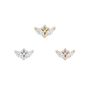 Pur by Buddha 14ct Gold Triple CZ Threadless End