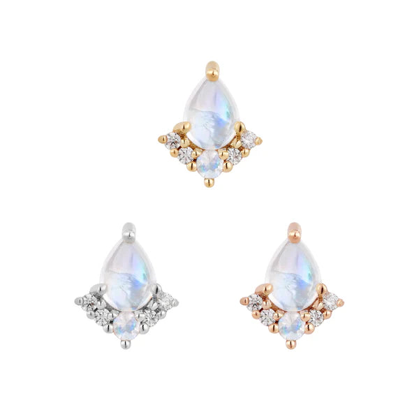 Love Language Threadless End with Rainbow Moonstone