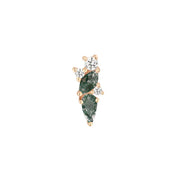 14ct Gold Moss Agate & White Topaz Vertical Threadless End – Visionary