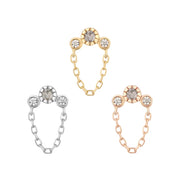 Halston Threadless End with Grey Diamond