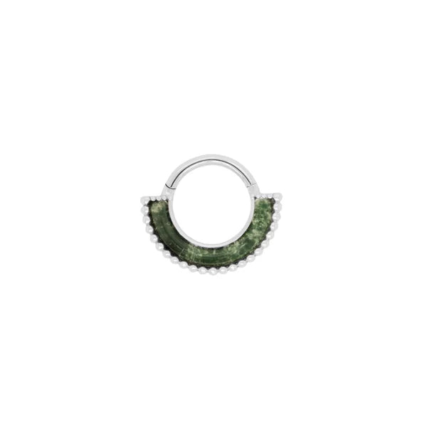 14ct Gold Moss Agate Clicker Ring – Harmonic