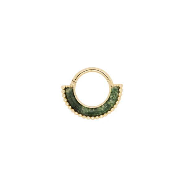 14ct Gold Moss Agate Clicker Ring – Harmonic