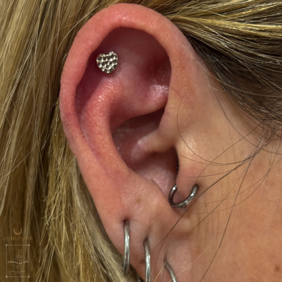 Junipurr Jewelry Titanium Hammered Heart