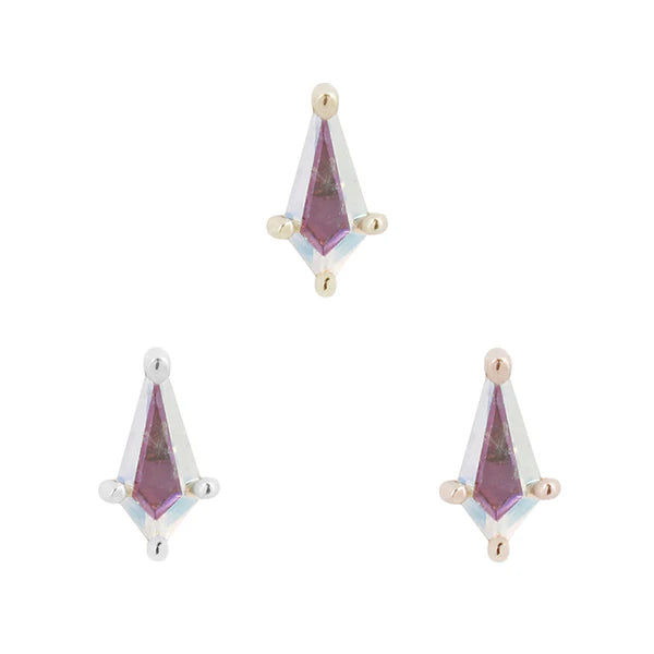 Buddha Jewellery Mini Soho – Mercury Mist Topaz Threadless End – 14ct Gold