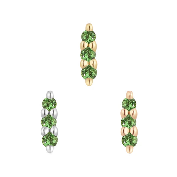 Mishka 3 - Tsavorite - Threadless End