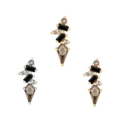 Mixt Threadless End with Smoky Quartz + Black Spinel