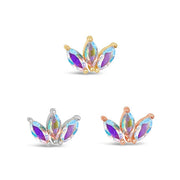 Marquise Fan – Mercury Mist Topaz Threadless End – 14ct Gold