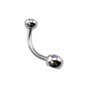Canasteel Curved Navel Barbell (Topless) with Gem
