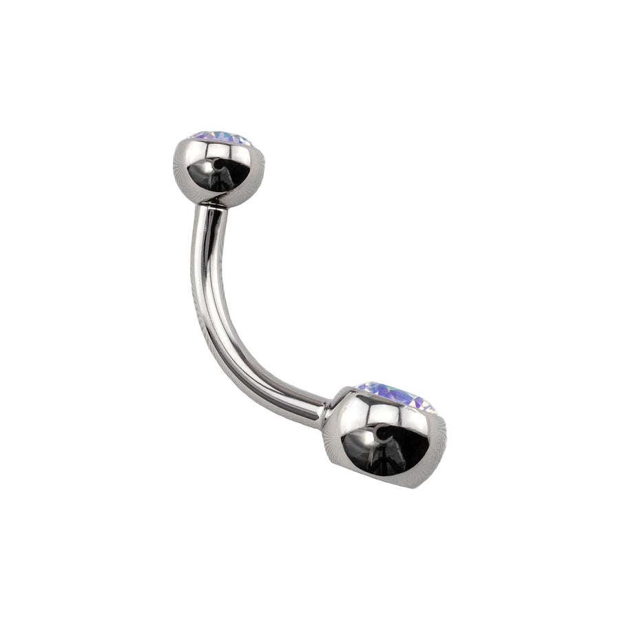 Canasteel Curved Navel Barbell (Topless) with Gem