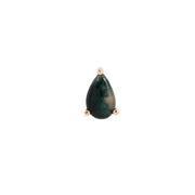 14ct Gold Pear Moss Agate Threadless End