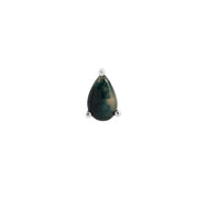 14ct Gold Pear Moss Agate Threadless End