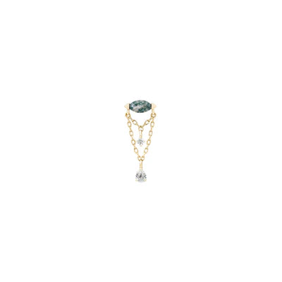 Saint Vincent Threadless End with Moss Agate