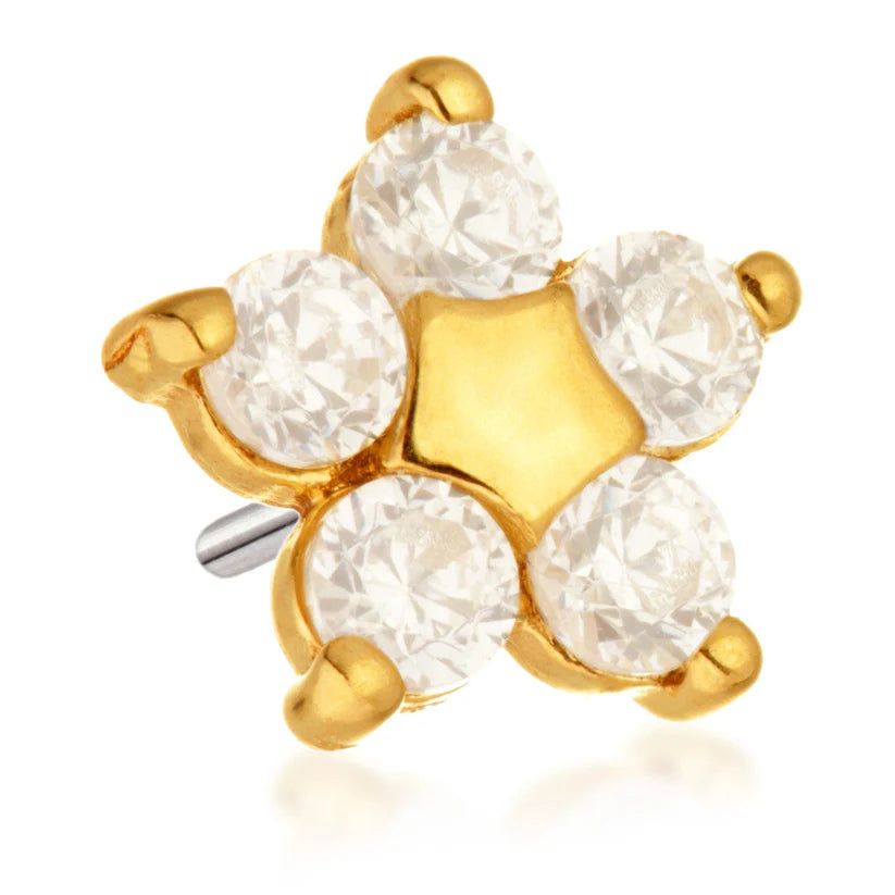 14ct Gold Flower Threadless End