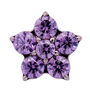 Titanium CZ Flower Threadless End (5 Petals)