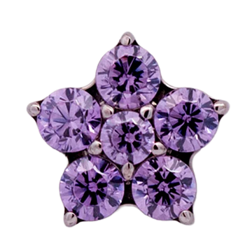 Titanium CZ Flower Threadless End (5 Petals)