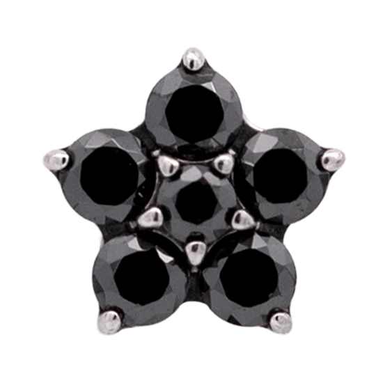 Titanium CZ Flower Threadless End (5 Petals)