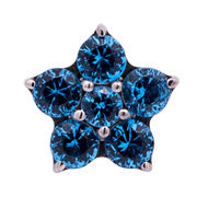 Titanium CZ Flower Threadless End (5 Petals)
