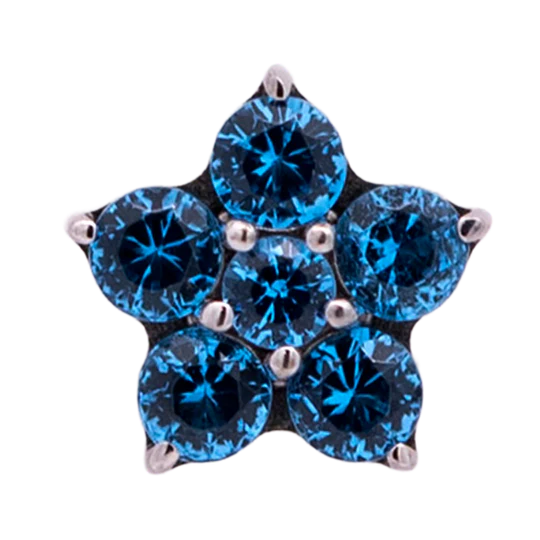 Titanium CZ Flower Threadless End (5 Petals)