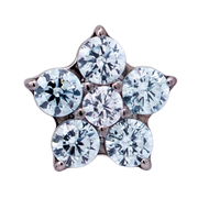 Titanium CZ Flower Threadless End (5 Petals)