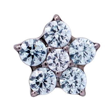 Titanium CZ Flower Threadless End (5 Petals)