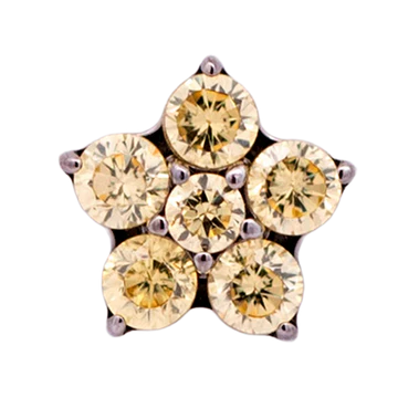 Titanium CZ Flower Threadless End (5 Petals)