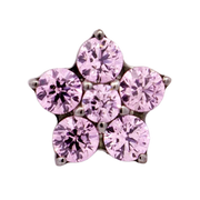Titanium CZ Flower Threadless End (5 Petals)