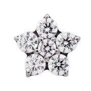 Titanium CZ Flower Threadless End (5 Petals)