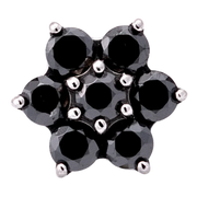 Titanium CZ Flower Threadless End (6 Petals)