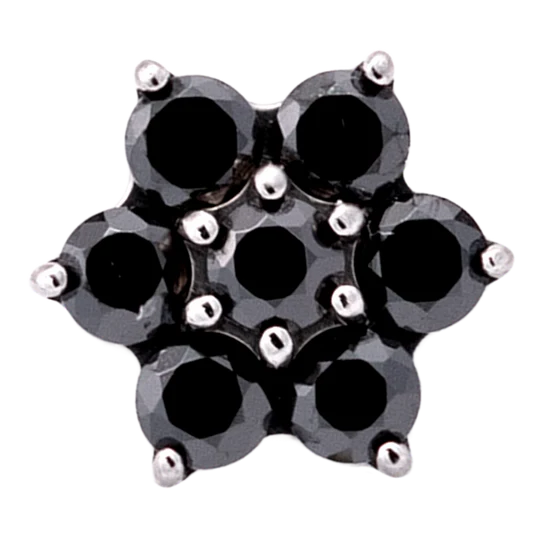 Titanium CZ Flower Threadless End (6 Petals)