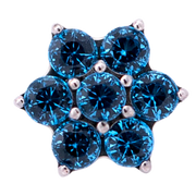 Titanium CZ Flower Threadless End (6 Petals)